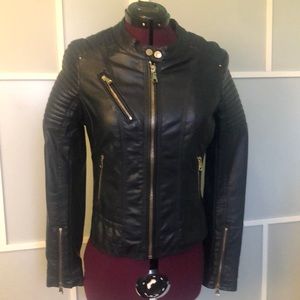 Faux leather moto jacket